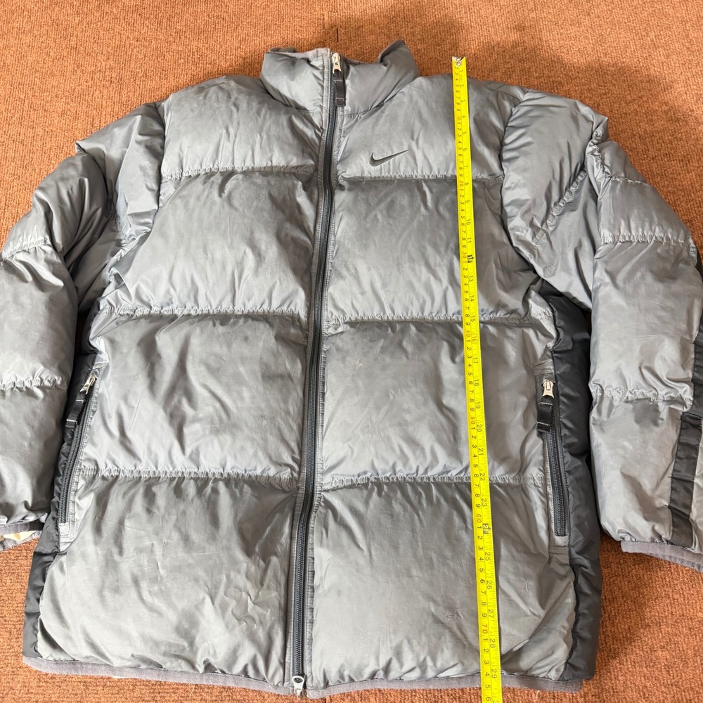 Nike Mens Puffer Jacket Silver Grey Down Fill Full Zip Large RN 56323 Goose down - Picture 14 of 14